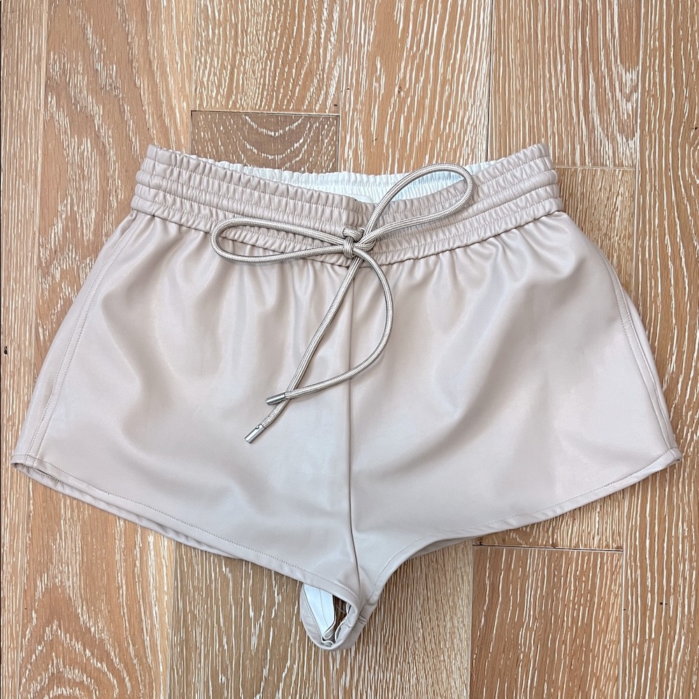 NWT ALC tan faux leather shorts